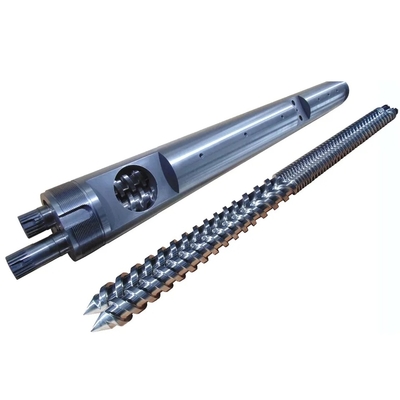 WPC PVC PE 산업 / 진압기 Bimetallic Nitride 피침형 쌍둥이 나사 및 배럴