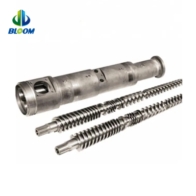 PVC WPC 파이프 시트를위한 Bimetallic 피침 쌍둥이 나사 및 배럴
