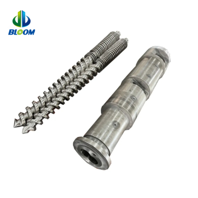 PVC WPC 파이프 시트를위한 Bimetallic 피침 쌍둥이 나사 및 배럴