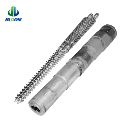 PVC WPC 파이프 시트를위한 Bimetallic 피침 쌍둥이 나사 및 배럴