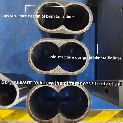 높은 성능의 HRC≥57 강도 및 600°C 온도 저항을 위한 니켈 합금 라인러와 함께 쌍 나사 배럴 라인러